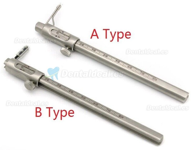 Calibre Dental Ortod&oacute;ntico Deslizante 0-80 mm Medidor para Implantes con Escala